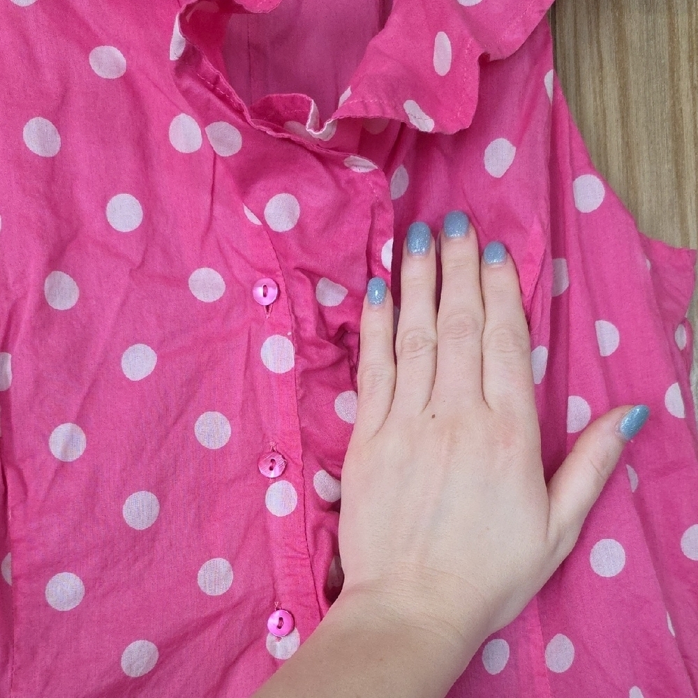 Jones New York Pink and White Polka Dot Dress - Picture 3 of 14